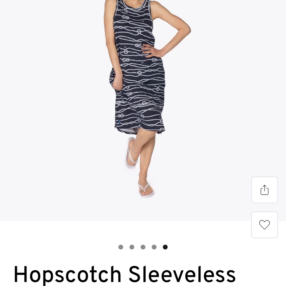 Lug Navy Nautical Sleeveless Rope-Print Midi Dress